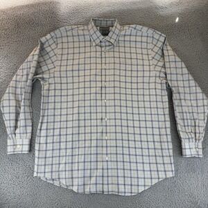 HICKEY FREEMAN Shirt Mens L Plaid Woven In Italy‎ Oxford Button Up Cotton